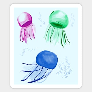 Water color Jellyfish (bubbles) Magnet